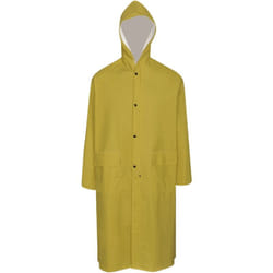 vidaXL Manteau de pluie long imperméable résistant à capuche jaune L