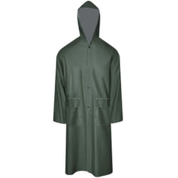 Vidaxl - Manteau de pluie long imperméable résistant à capuche vert l