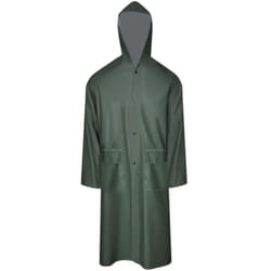 Vidaxl - Manteau de pluie long imperméable résistant à capuche vert xxl
