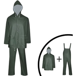 Combinaison de pluie imperméable 2 pcs avec capuche Vert L vidaXL