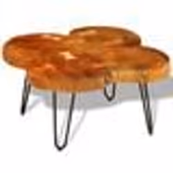 vidaXL Table basse 35 cm 4 troncs Bois - TU