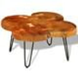 vidaXL Table basse 35 cm 4 troncs Bois - TU