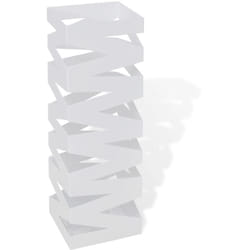 Vidaxl - Porte-parapluie carré à rangement Blanc Acier 48,5 cm