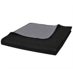 Vidaxl - Couvre-lit à double face matelassé Noir/Gris 230x260 cm
