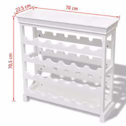 VidaXL 242438 porte-bouteilles Panneaux MDF, Bois Blanc - Vue supplémentaire 7