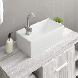 Lavabo blanc 48x25x15 cm céramique Vidaxl