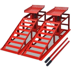 Vidaxl - Rampes de réparation auto 2 pcs rouge acier