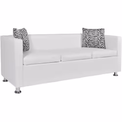 Ce canapé 3 places, fabriqué en similicuir de qualité, offre un confort d'assise optimal. C'est un excellent choix pour appor ...