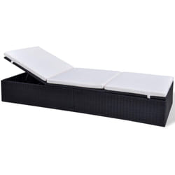 Chaise Longue Noir Polyrotin Vidaxl
