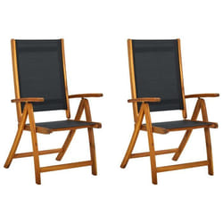 VidaXL 41747 chaise d'extérieur Terrace Siège rembourré Polyester, Polyvinyl chloride (PVC) Noir
