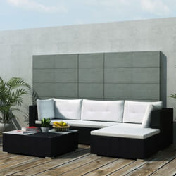 Vidaxl - Salon de jardin 5 pcs avec coussins Résine tressée Noir