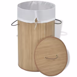 VidaXL 242723 panier à linge Rond Bambou Naturel