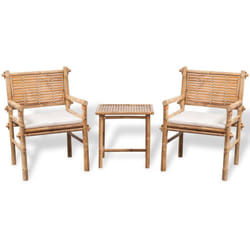 Vidaxl - Mobilier de bistro 3 pcs avec coussins Bambou