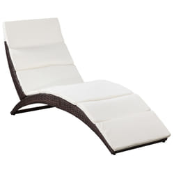 VidaXL 41808 chaise d'extérieur Linge Siège rembourré Polyuréthane, Acier Crème, Blanc