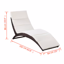 VidaXL 41808 chaise d'extérieur Linge Siège rembourré Polyuréthane, Acier Crème, Blanc - Vue supplémentaire 7