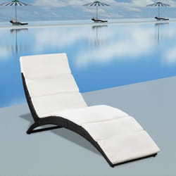 VidaXL 41809 chaise d'extérieur Linge Siège rembourré Polyuréthane, Acier Crème, Blanc