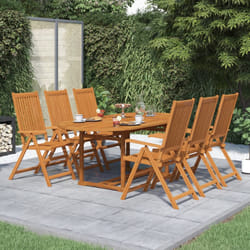Ensemble table et chaises de jardin - VIDAXL - 6 personnes - Bois dacacia - Ovale - Marron