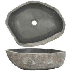 Lavabo en pierre de rivière Ovale 45-53 cm