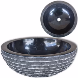 Ce lavabo rond, en marbre naturel, va donner une touche d'élégance à toute salle de bains ou toilette. Ce bassin artistique e ...