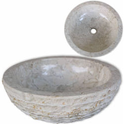 Lavabo Marbre 40 cm Crème Vidaxl