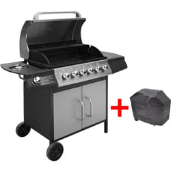 VidaXL 41907 barbecue et grill Chaudron Gaz naturel Noir, Acier inoxydable 12000 W