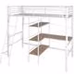vidaXL Lit superposé avec bureau Blanc et marron Métal 90x200 cm - 90 x 200 cm