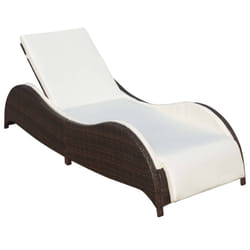 VidaXL 41974 chaise d'extérieur Linge Siège rembourré Polyuréthane, Acier Crème, Blanc