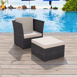 VidaXL 41981, Terrace, Siège rembourré, Polyuréthane, Acier, Crème, Blanc, 590 mm, 590 mm