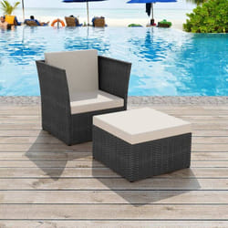 VidaXL 41981 chaise d'extérieur Terrace Siège rembourré Polyuréthane, Acier Crème, Blanc