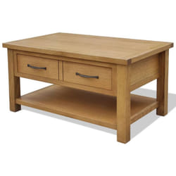 Table Basse 88x53x45 Cm Bois De Chêne Massif Vidaxl