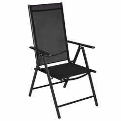VidaXL 41730 chaise d'extérieur Terrace Polyester, Polyvinyl chloride (PVC) Noir