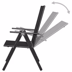 VidaXL 41730 chaise d'extérieur Terrace Polyester, Polyvinyl chloride (PVC) Noir - Vue supplémentaire 4