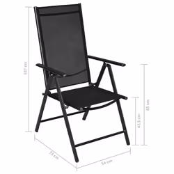 VidaXL 41730 chaise d'extérieur Terrace Polyester, Polyvinyl chloride (PVC) Noir - Vue supplémentaire 7