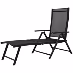 VidaXL 41741 chaise d'extérieur Linge Siège rembourré Polyester, Polyvinyl chloride (PVC) Noir - Vue supplémentaire 2