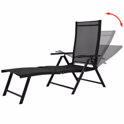 VidaXL 41741 chaise d'extérieur Linge Siège rembourré Polyester, Polyvinyl chloride (PVC) Noir - Vue supplémentaire 3