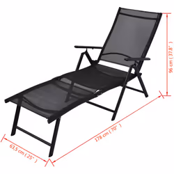 VidaXL 41741 chaise d'extérieur Linge Siège rembourré Polyester, Polyvinyl chloride (PVC) Noir - Vue supplémentaire 6
