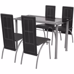 Cet ensemble de table à manger contemporain, composé de 5 pièces, a un design moderne et élégant et est parfait pour ceux qui ...