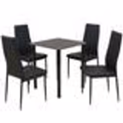 vidaXL Ensemble table et chaise de salle à manger 5 pièces noir - TU