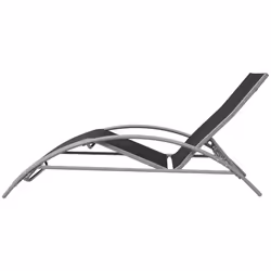 VidaXL 42159 chaise d'extérieur Linge Siège rembourré Polyester, Polyvinyl chloride (PVC) Noir, Gris, Argent