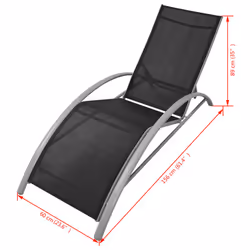 VidaXL 42159 chaise d'extérieur Linge Siège rembourré Polyester, Polyvinyl chloride (PVC) Noir, Gris, Argent - Vue supplémentaire 6