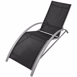VidaXL 42160 chaise d'extérieur Linge Polyester, Polyvinyl chloride (PVC) Noir, Gris, Argent - Vue supplémentaire 4