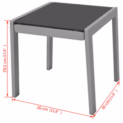 VidaXL 42160 chaise d'extérieur Linge Polyester, Polyvinyl chloride (PVC) Noir, Gris, Argent - Vue supplémentaire 8