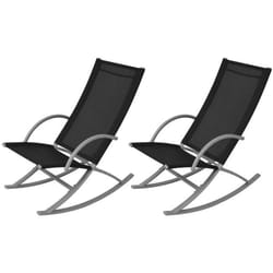 vidaXL Chaises à bascule de jardin lot de 2 Acier et textilène Noir - TU
