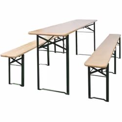 Ce mobilier de jardin en bois de haute qualité contient une table de brasserie et 2 bancs correspondants. Il créera un coin d ...