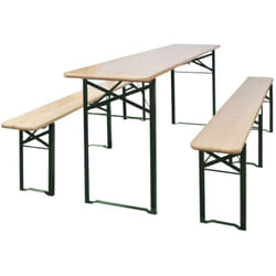 vidaXL Table de brasserie pliable avec 2 bancs 220 cm Bois de sapin
