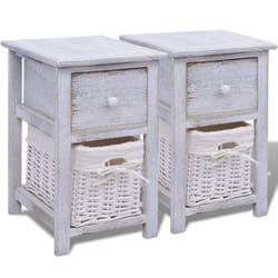 VidaXL 242867 Table de nuit et table de chevet Blanc