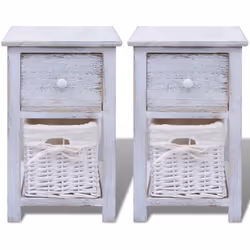 VidaXL 242867 Table de nuit et table de chevet Blanc