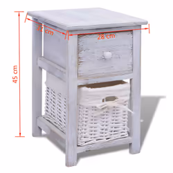 VidaXL 242867 Table de nuit et table de chevet Blanc - Vue supplémentaire 7