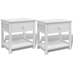 VidaXL 242871 Table de nuit et table de chevet Blanc