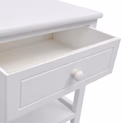 VidaXL 242871 Table de nuit et table de chevet Blanc - Vue supplémentaire 5